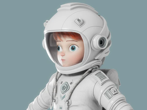Astronauta dei cartoni animati truccato Modello 3D