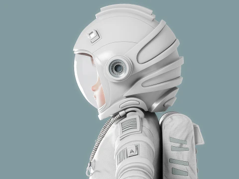 Astronauta dei cartoni animati truccato Modello 3D
