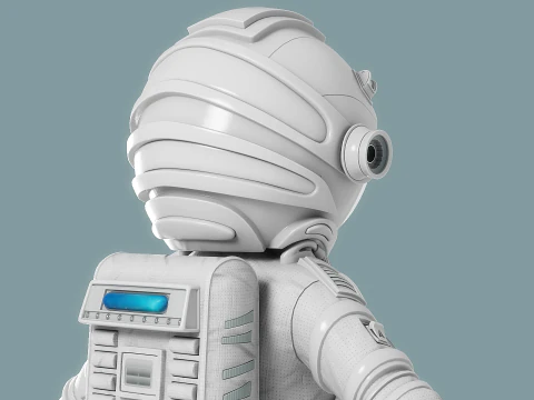 Astronauta dei cartoni animati truccato Modello 3D