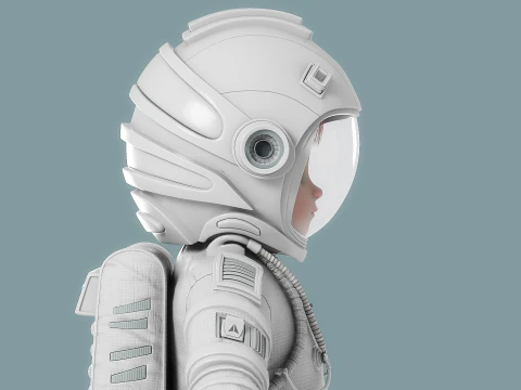 Astronauta dei cartoni animati truccato Modello 3D