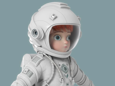 Astronauta dei cartoni animati truccato Modello 3D
