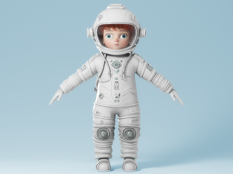 Cartoon Astronaut Rigged 3D 모델