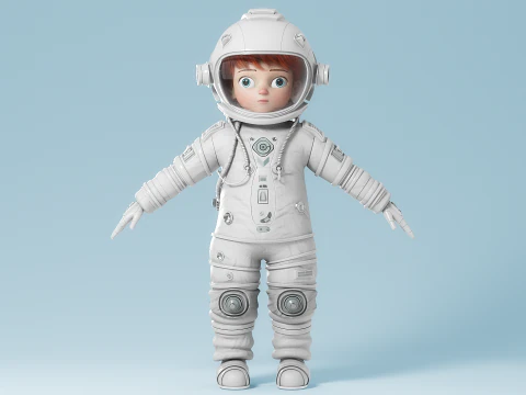 Astronauta dei cartoni animati truccato Modello 3D