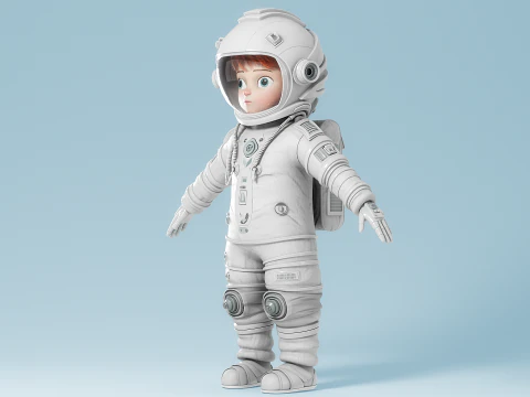 Astronauta dei cartoni animati truccato Modello 3D