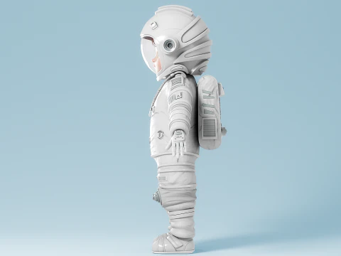 Astronauta dei cartoni animati truccato Modello 3D