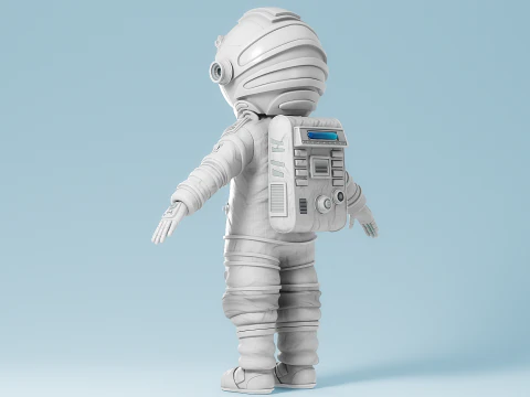 Astronauta dei cartoni animati truccato Modello 3D
