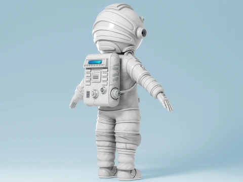 Astronauta dei cartoni animati truccato Modello 3D