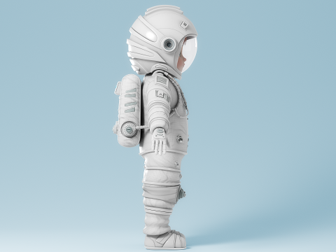 Cartoon Astronaut Rigged 3D 모델
