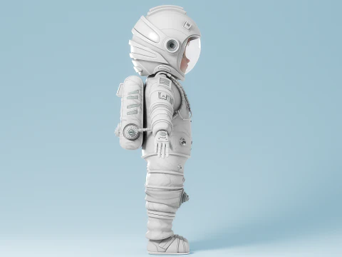 Astronauta dei cartoni animati truccato Modello 3D
