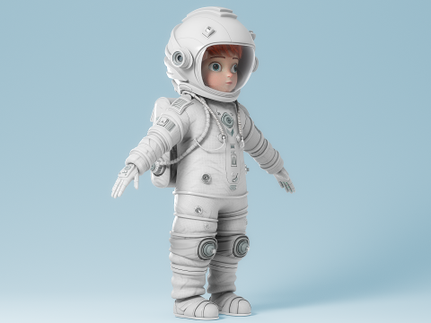 Cartoon Astronaut Rigged 3D 모델