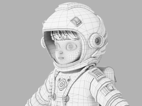 Astronauta dei cartoni animati truccato Modello 3D