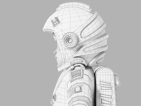 Astronauta dei cartoni animati truccato Modello 3D