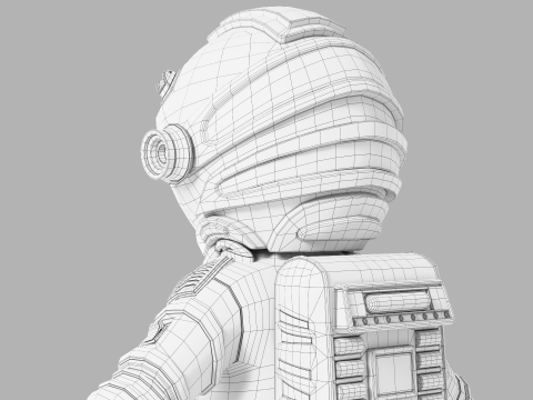 Cartoon Astronaut Rigged 3D 모델