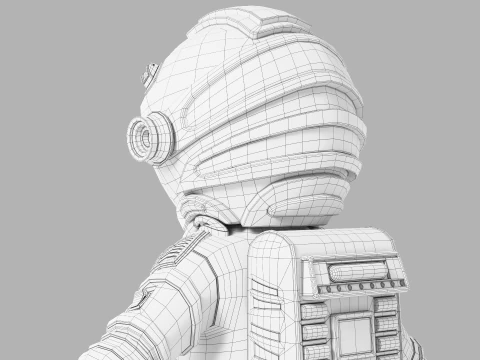 Astronauta dei cartoni animati truccato Modello 3D