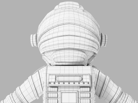 Astronauta dei cartoni animati truccato Modello 3D