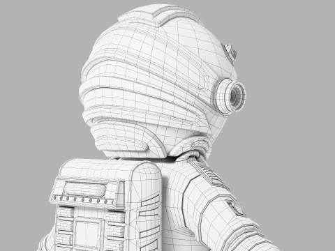 Astronauta dei cartoni animati truccato Modello 3D