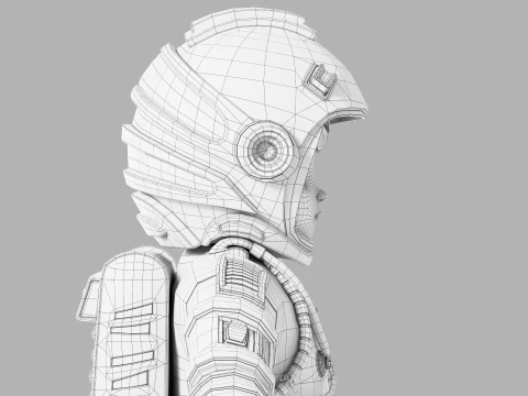 Astronauta dei cartoni animati truccato Modello 3D