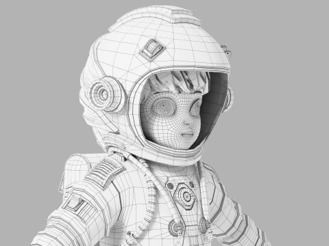 Astronauta dei cartoni animati truccato Modello 3D