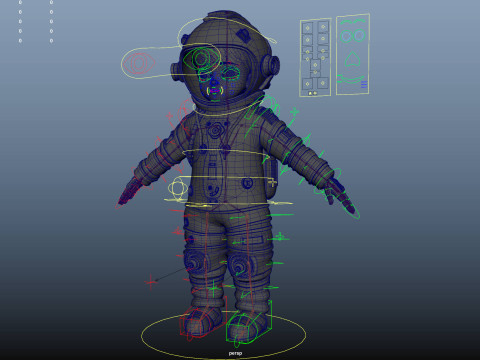 Cartoon Astronaut Rigged 3D 모델