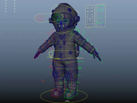 Astronauta dei cartoni animati truccato Modello 3D