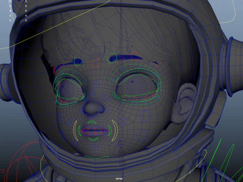 Astronauta dei cartoni animati truccato Modello 3D