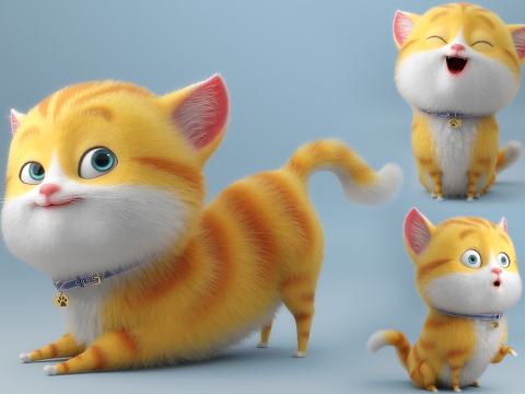 Cartoon Cat Rigged 3D मॉडल