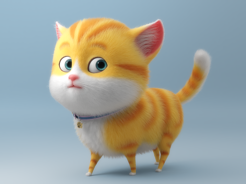 Cartoon Cat Rigged 3D Model