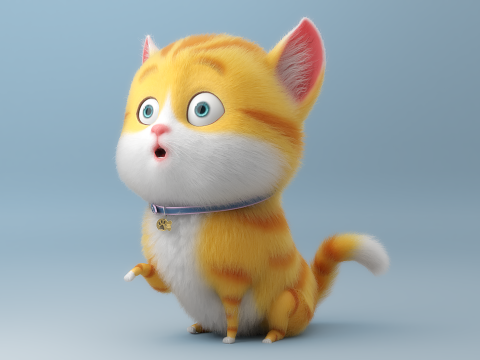 Cartoon Cat Rigged 3D Model