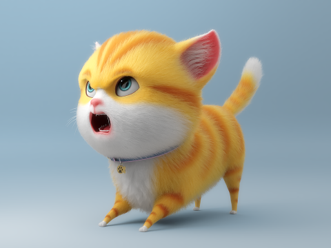 Cartoon Cat Rigged 3D Model