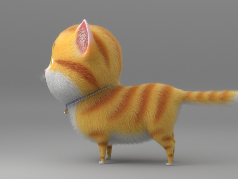 Cartoon Cat Rigged 3D Model