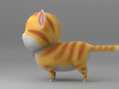 Gatto dei cartoni animati truccato Modello 3D