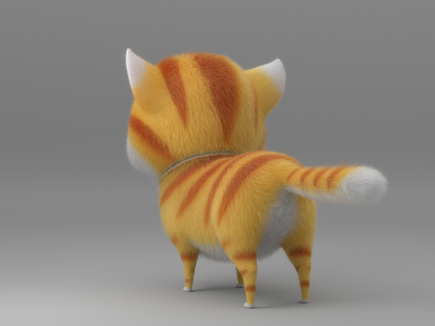 Cartoon Cat Rigged 3D Model
