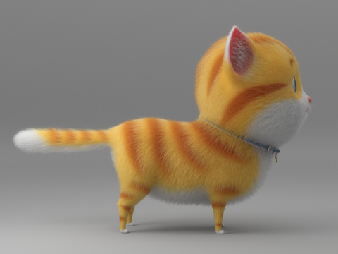 Cartoon Cat Rigged 3D Model