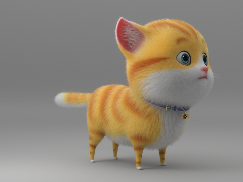 Cartoon Cat Rigged 3D Model