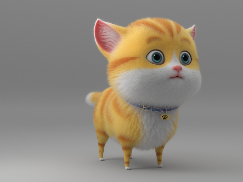 Cartoon Cat Rigged 3D Model