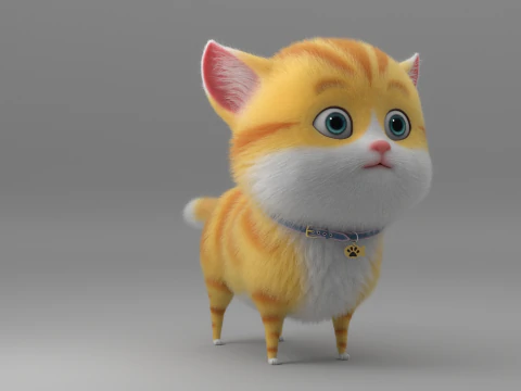 Gatto dei cartoni animati truccato Modello 3D
