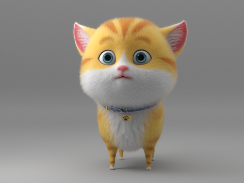Cartoon Cat Rigged 3D Model