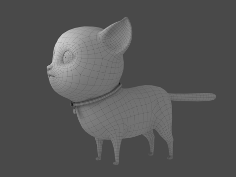 Cartoon Cat Rigged 3D Model