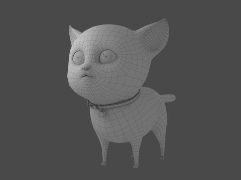 Gatto dei cartoni animati truccato Modello 3D