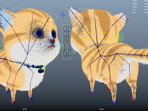 Cartoon Cat Rigged 3D Model