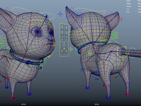 Cartoon Cat Rigged 3D Model