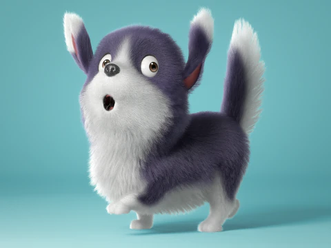 Cartoon Dog Rigged 3D Model