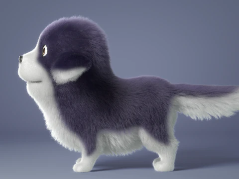 Cartoon Dog Rigged 3D Model