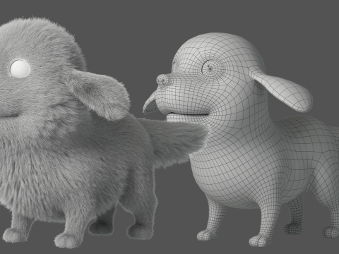 Cartoon Dog Rigged Modelo 3D
