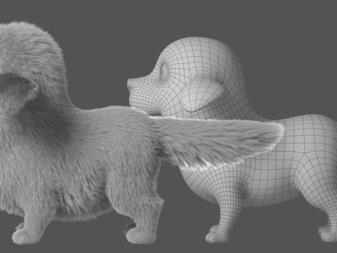 Cartoon Dog Rigged Modelo 3D