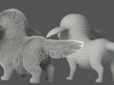 Cartoon Dog Rigged Modelo 3D