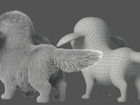 Cartoon Dog Rigged 3D Model