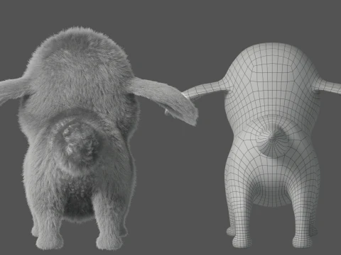Cartoon Dog Rigged 3D Model