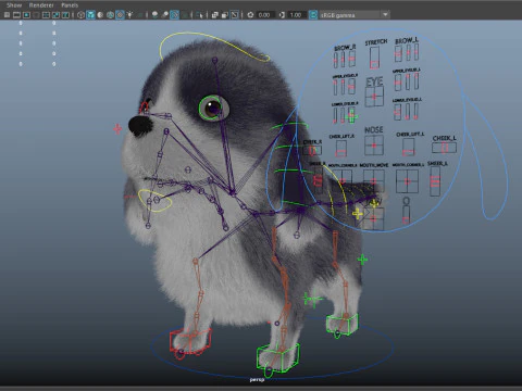 Cartoon Dog Rigged 3D Model