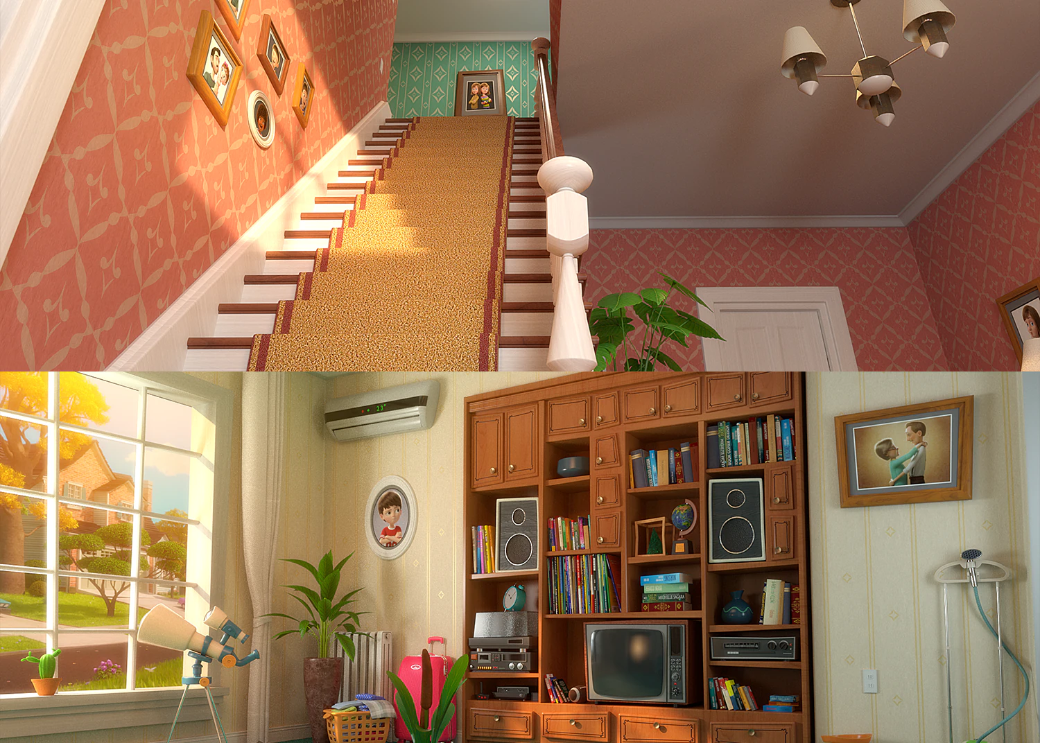 Soggiorno sala cartoni animati V2 Modello 3D .c4d .max .obj .3ds .fbx .stl .blend